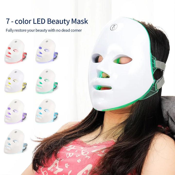 Máscara facial recarregável de led