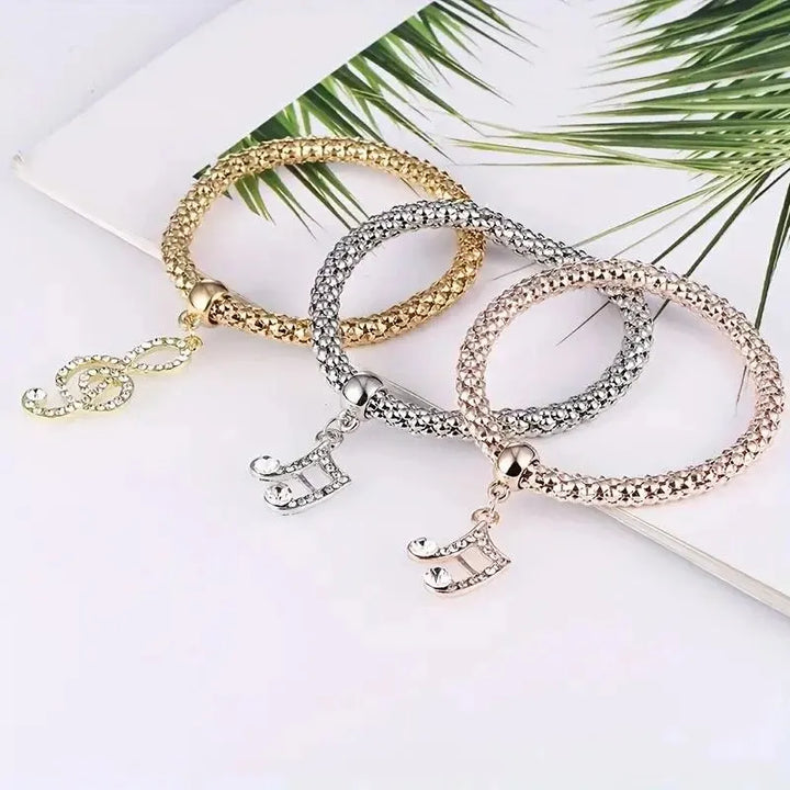 Conjunto de 3 peças de pulseira com pingente