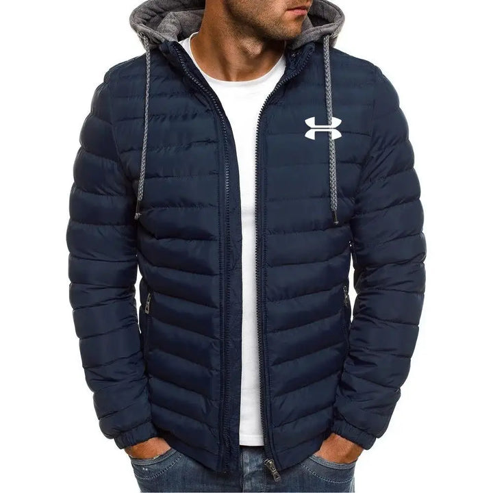 jaqueta de inverno com capuz masculina quente