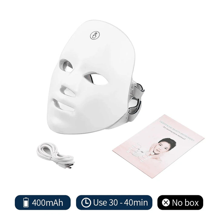 Máscara facial recarregável de led