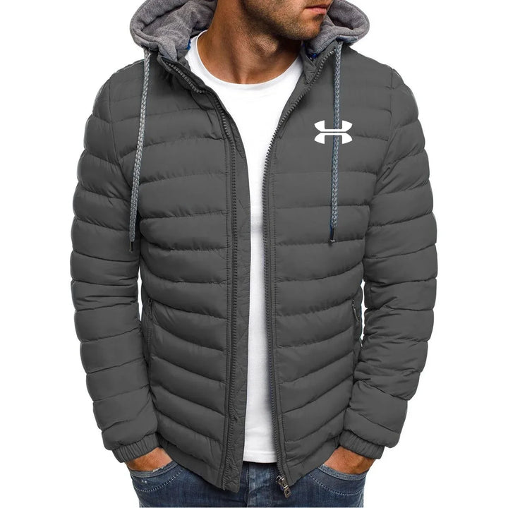 jaqueta de inverno com capuz masculina quente