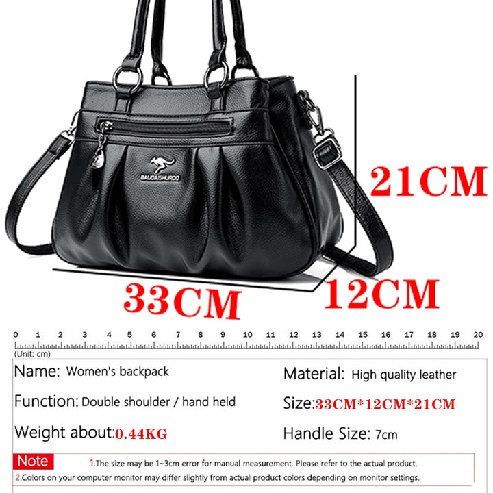 Bolsas femininas Designer 3 camadas Bolsas de mão de couro Grande