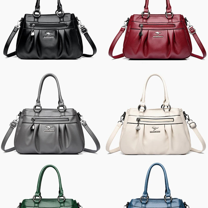 Bolsas femininas Designer 3 camadas Bolsas de mão de couro Grande