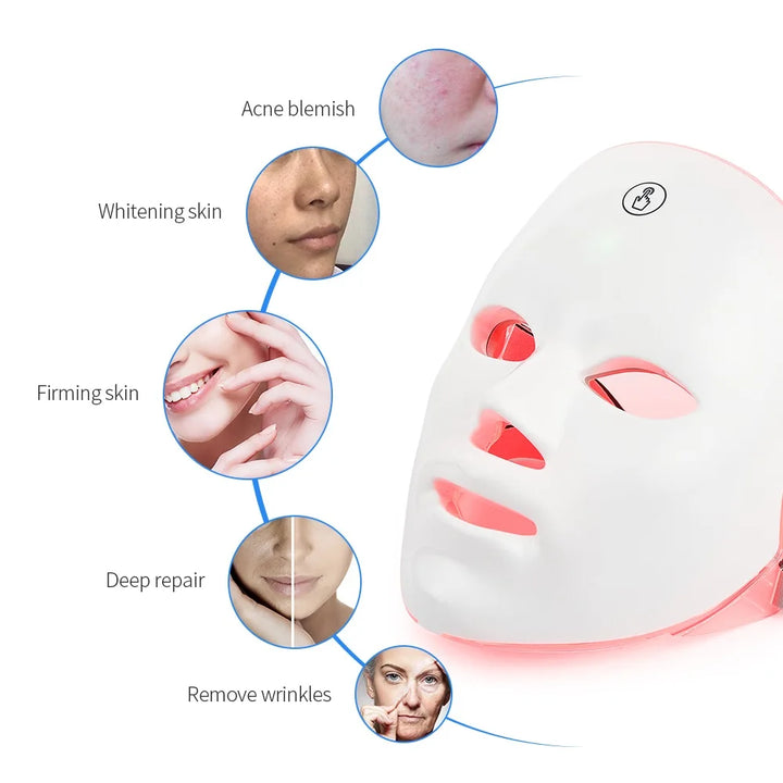 Máscara facial recarregável de led