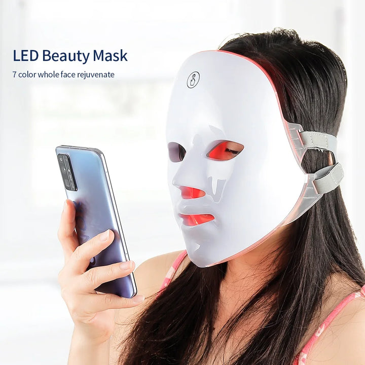 Máscara facial recarregável de led