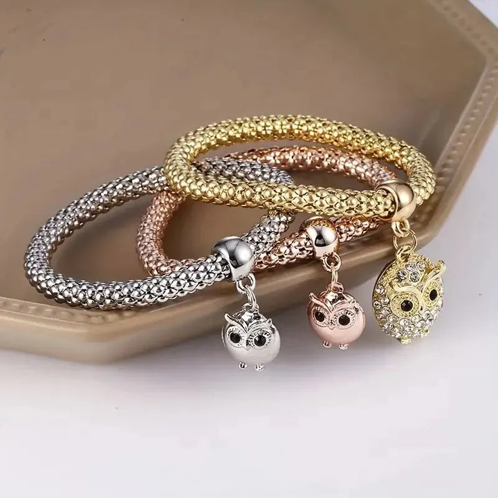 Conjunto de 3 peças de pulseira com pingente