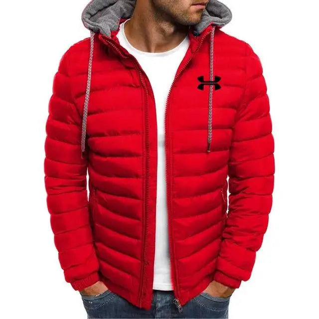 jaqueta de inverno com capuz masculina quente