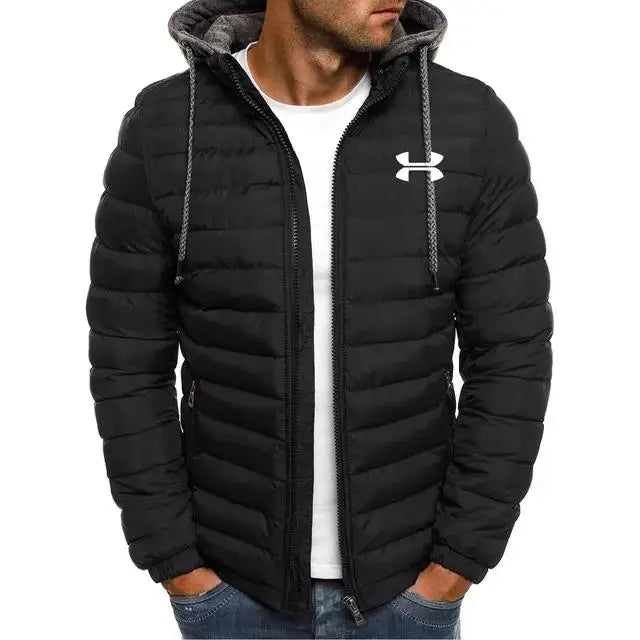 jaqueta de inverno com capuz masculina quente